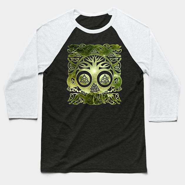 Tree of life - Yggdrasil  and celtic animals Baseball T-Shirt by Nartissima